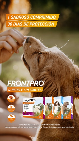 Frontpro elimina pulgas y garrapatas cada mes